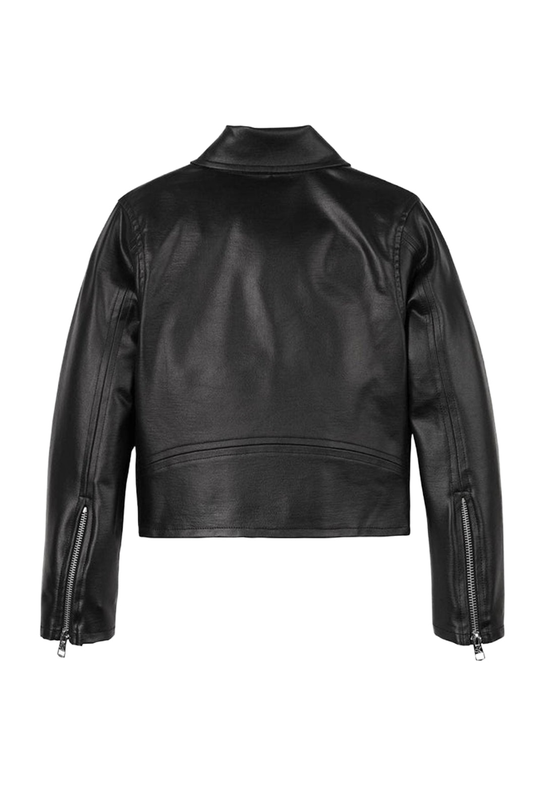 Chaqueta de piel sintética negra para niña