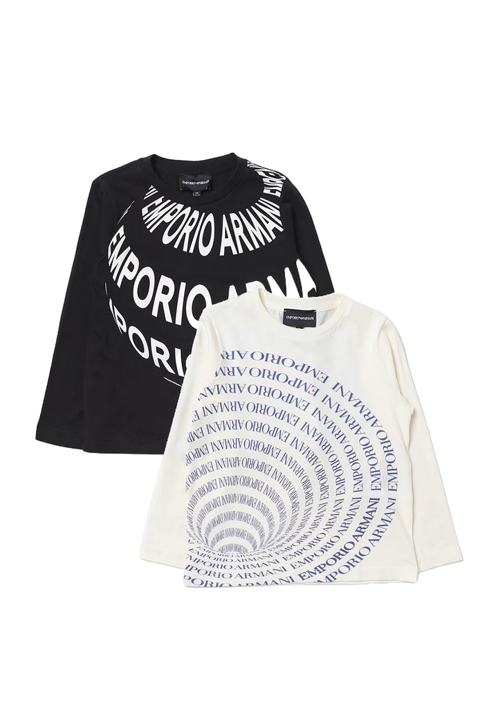 Lot de 2 t-shirts noir et blanc pour enfants