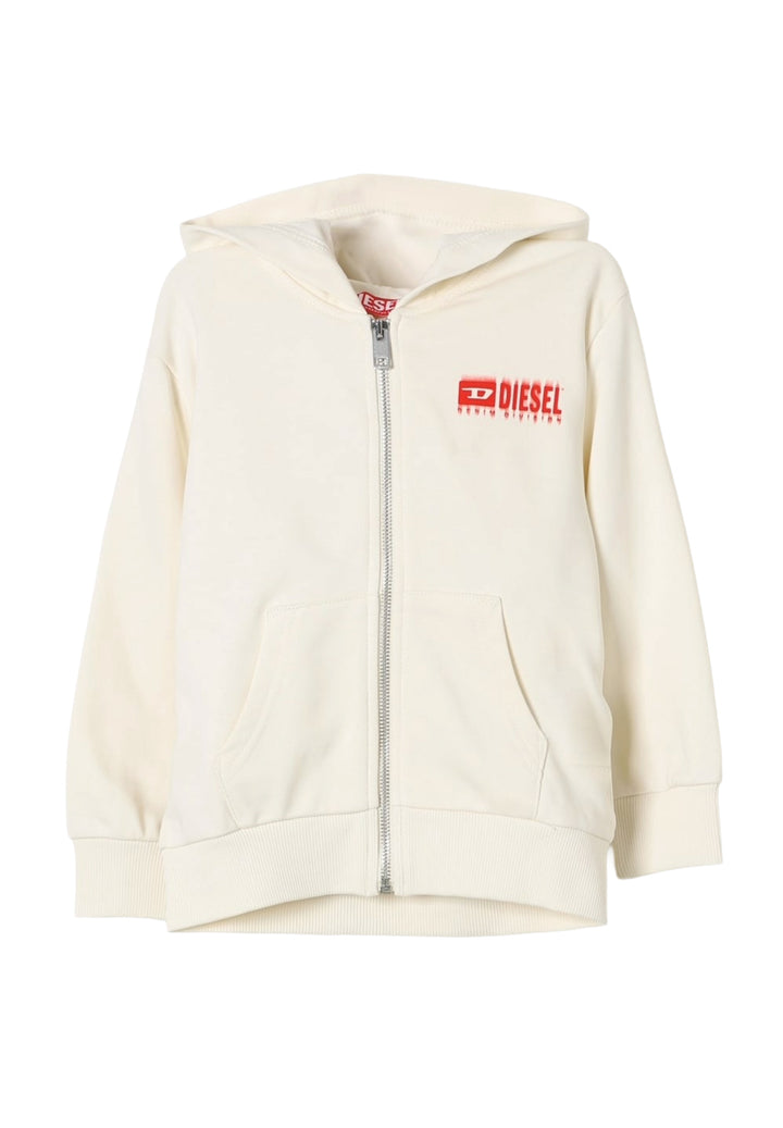 Cremefarbenes Sweatshirt mit Reißverschluss für Kinder