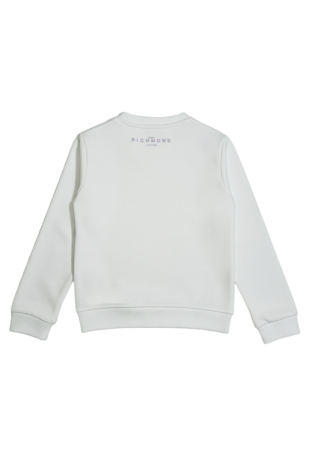 White crewneck sweatshirt for baby girl