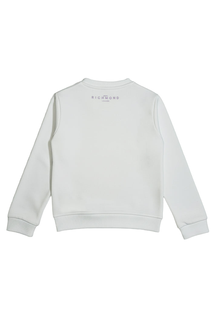 White crewneck sweatshirt for baby girl