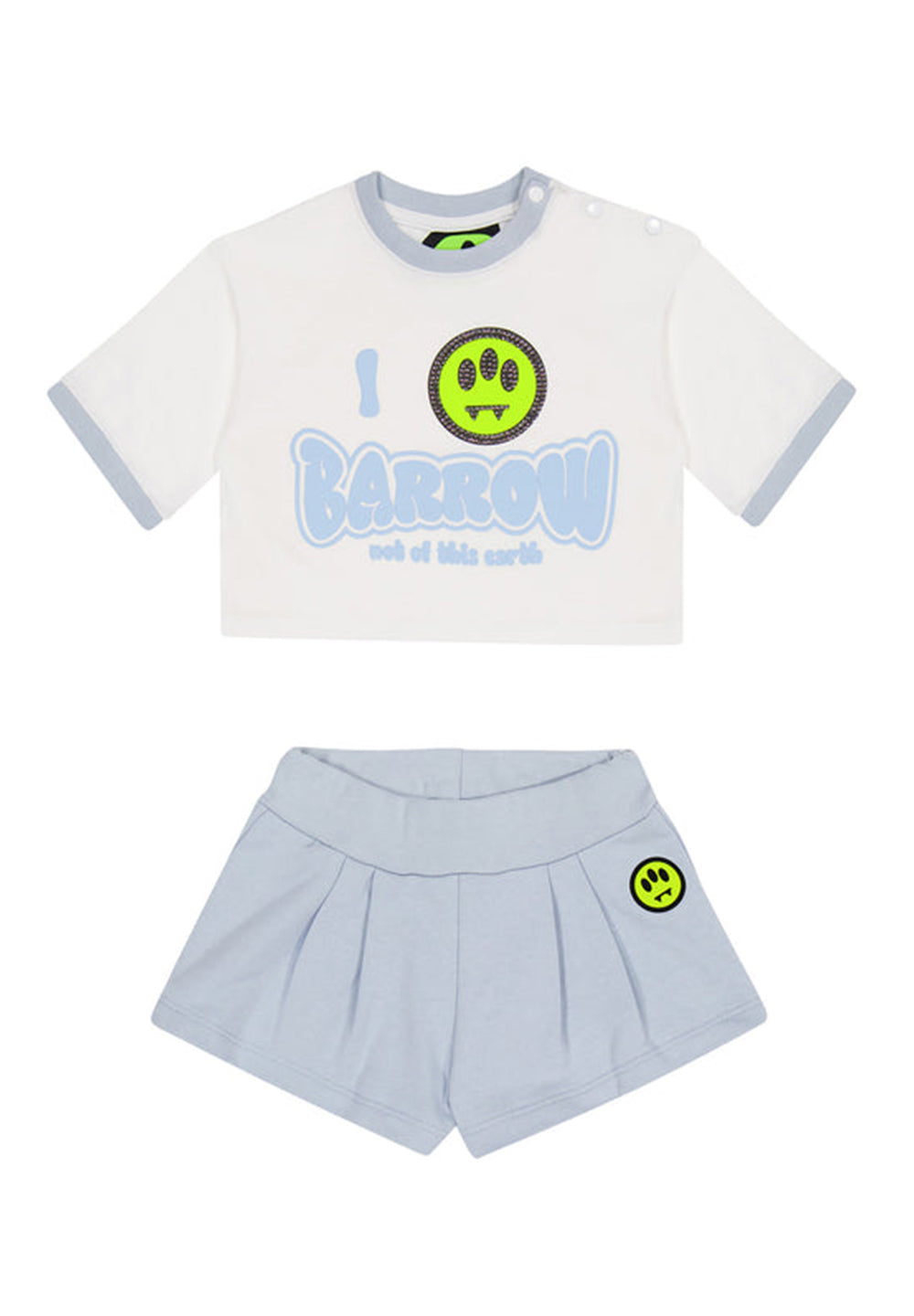 White and light blue outfit for baby girl
