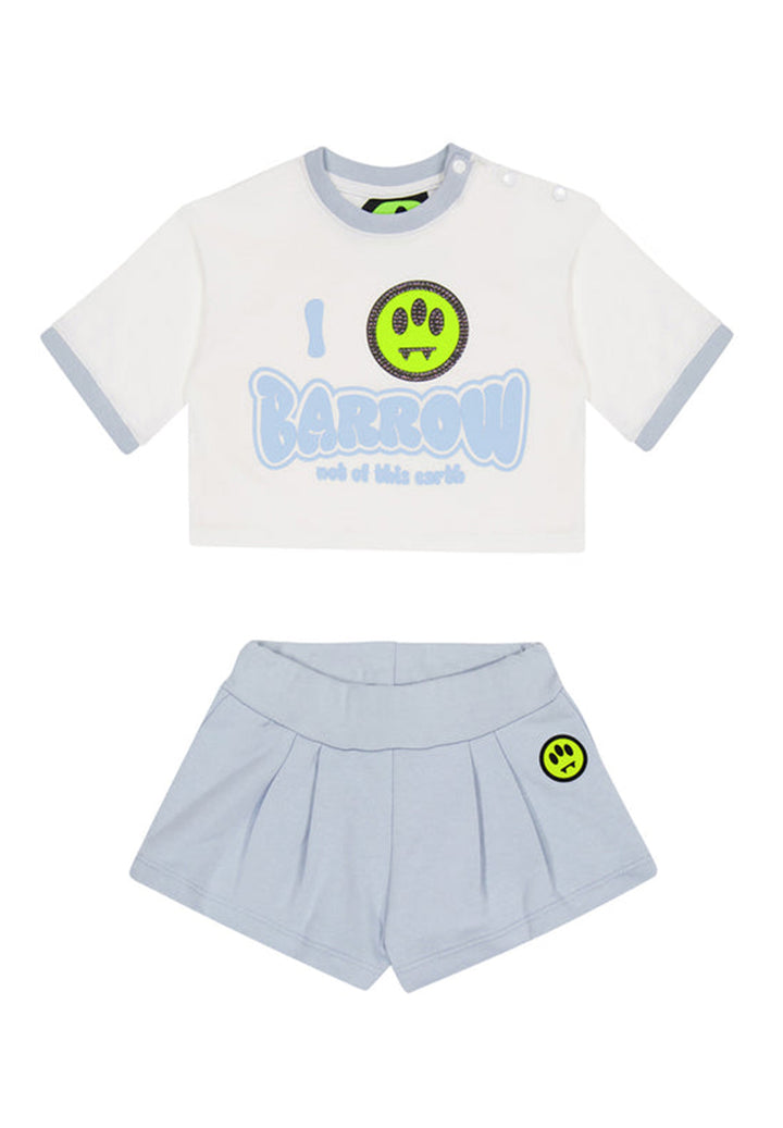 White and light blue outfit for baby girl