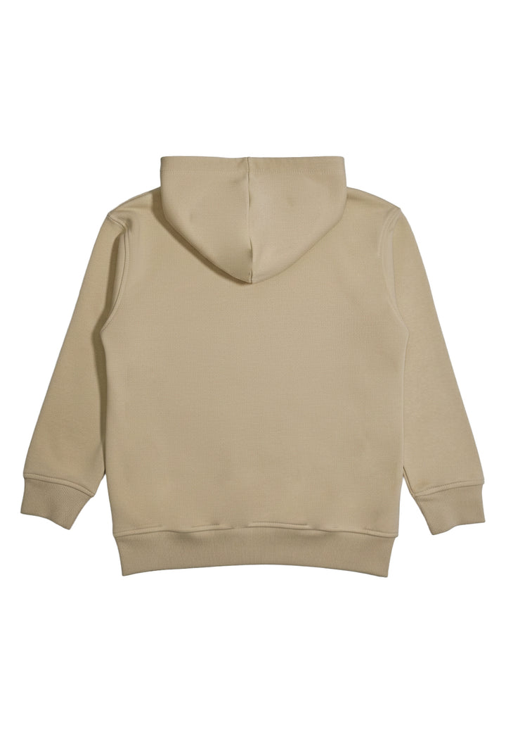 Beige hooded sweatshirt for kids
