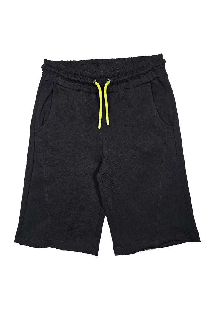 Black fleece shorts for boys