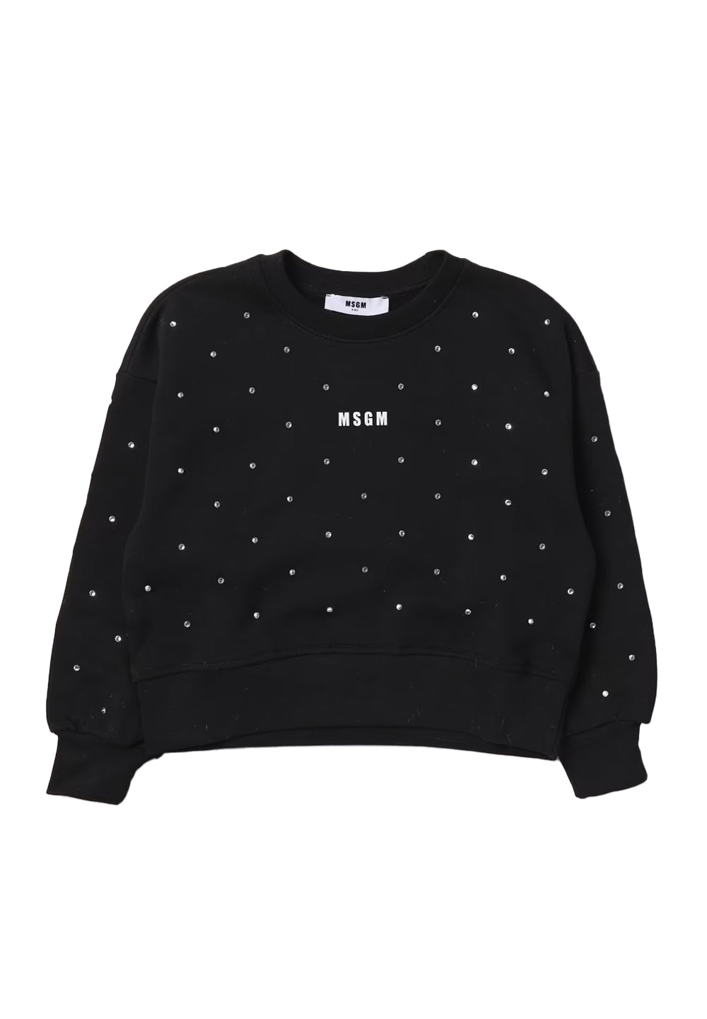Sweat-shirt noir à col rond pour fille