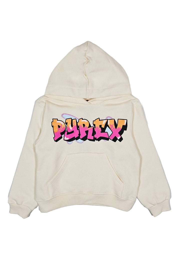 Cremefarbenes Kapuzensweatshirt für Mädchen