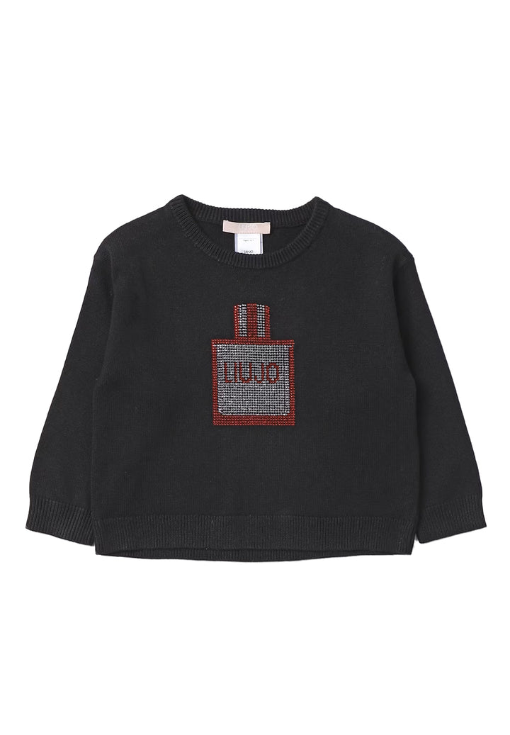 Pull noir pour bébé fille