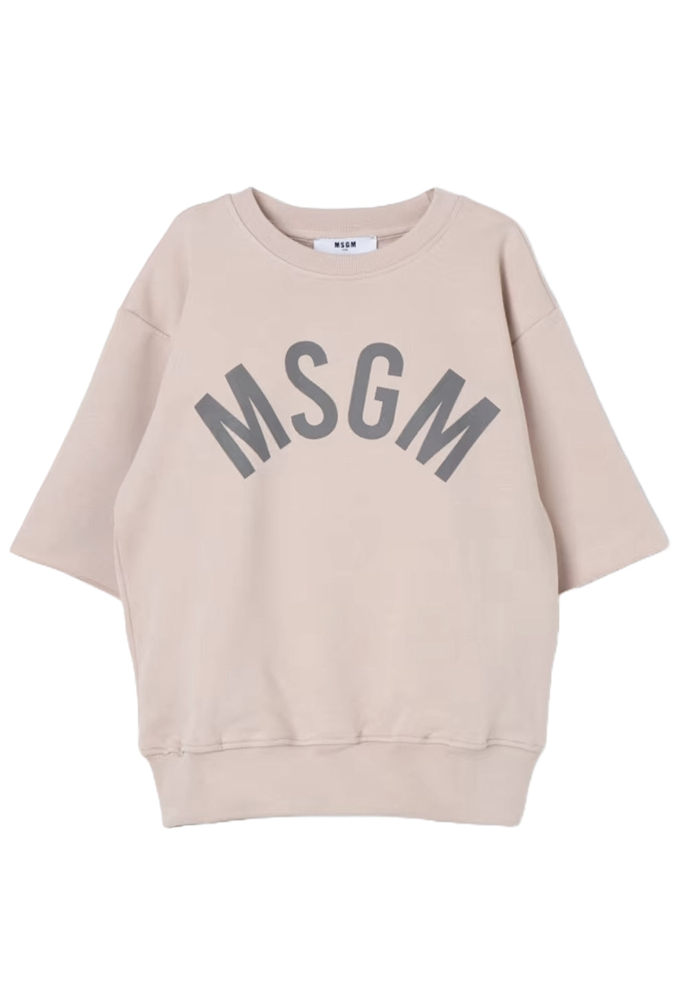 Sudadera de cuello redondo beige unisex