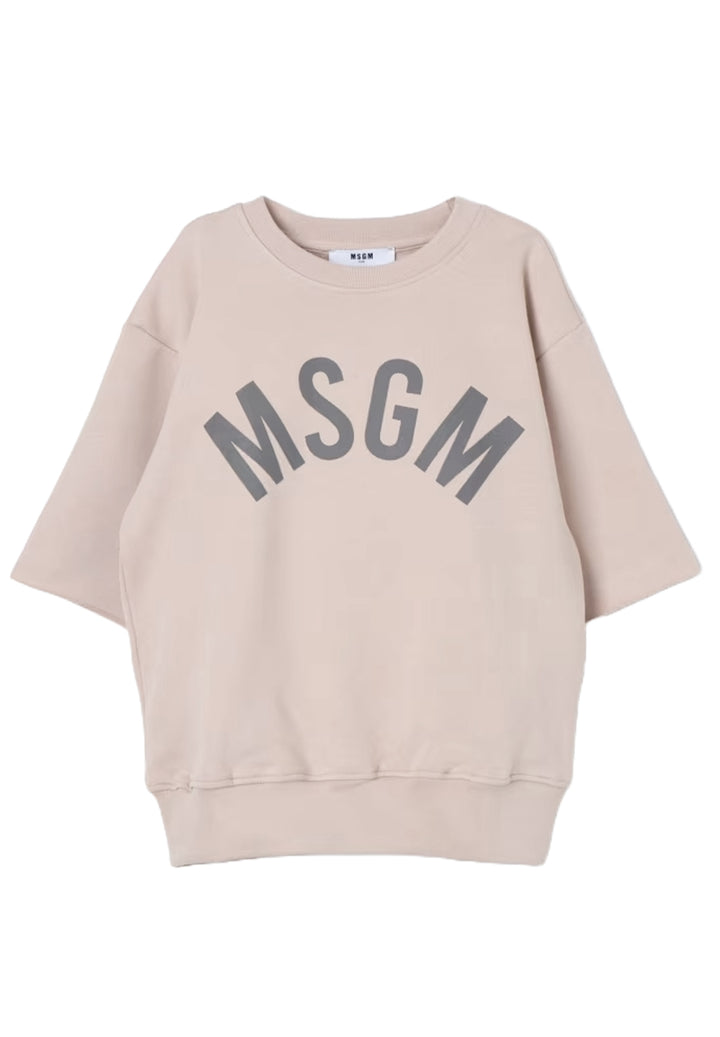 Sudadera de cuello redondo beige unisex