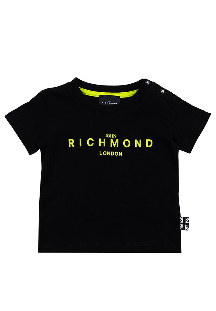 Schwarz-limettenfarbenes Baby-T-Shirt