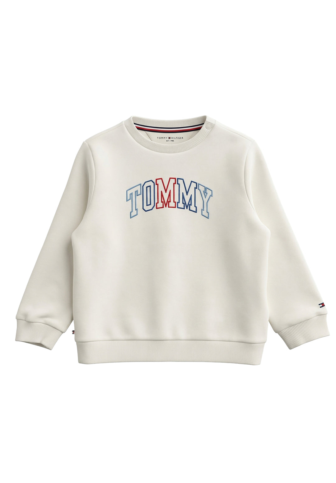 Cream crew neck sweatshirt for newborn