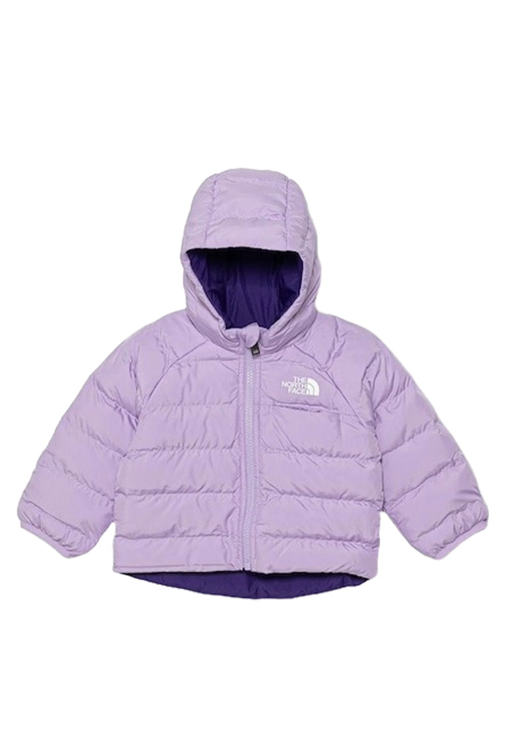 Reversible lilac jacket for baby girl