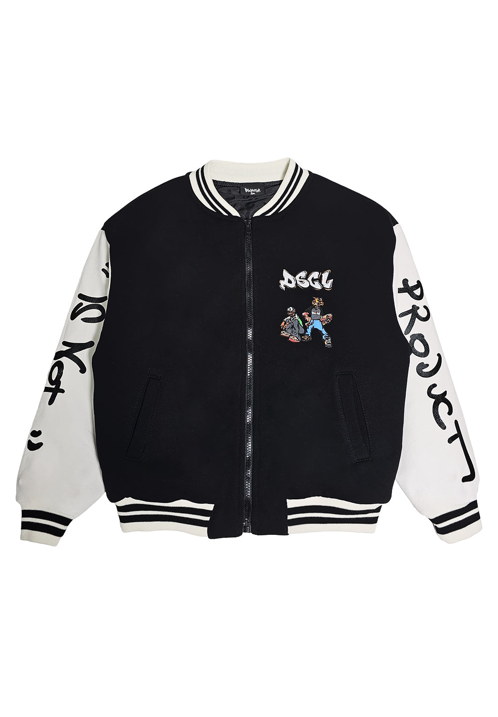 Chaqueta estilo universitario negra para niño