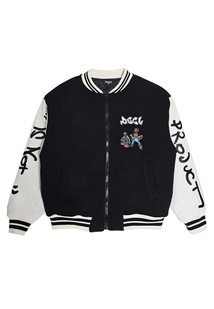 Chaqueta estilo universitario negra para niño