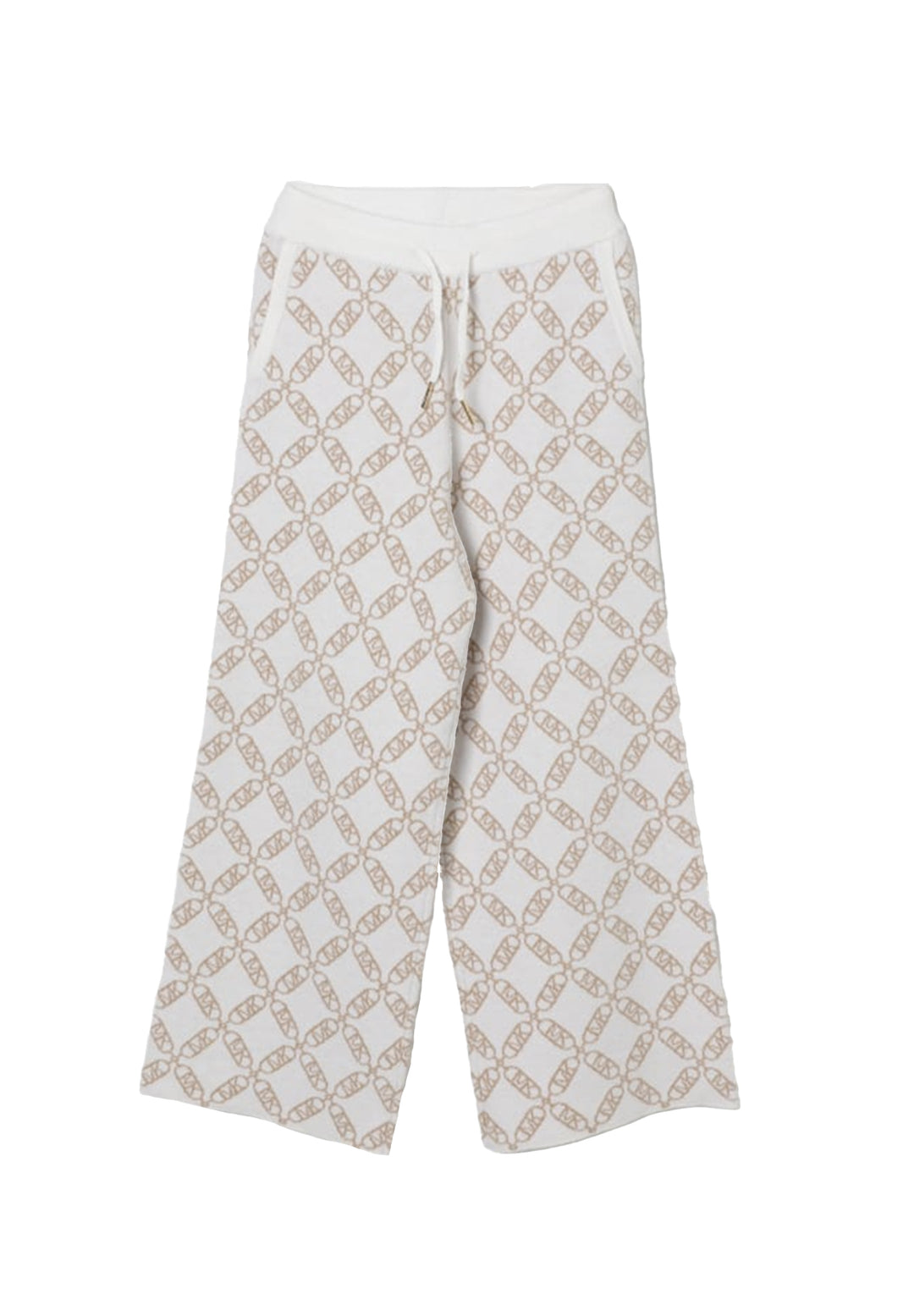 Cream knit trousers for baby girl