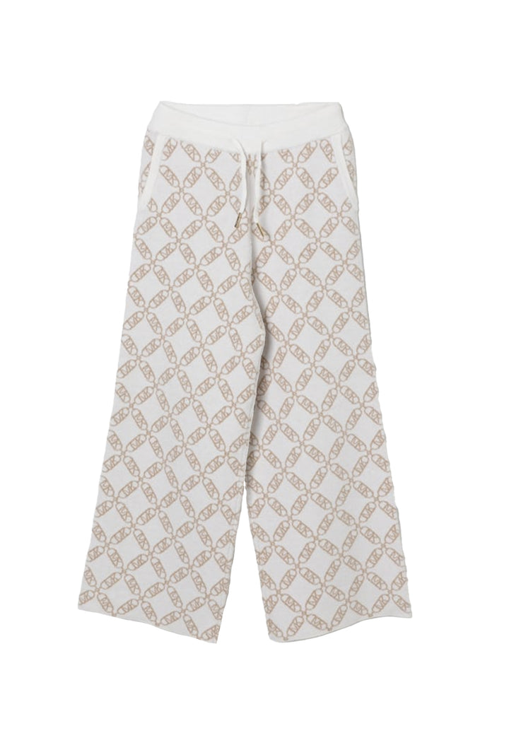 Cream knit trousers for baby girl