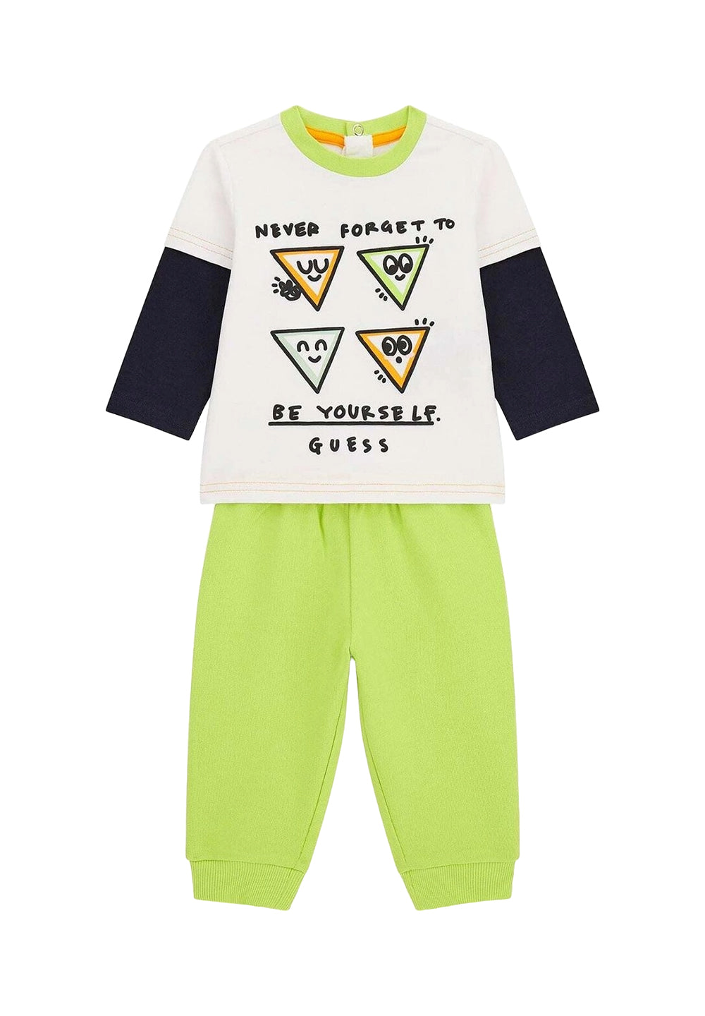 Ensemble sweat-shirt blanc et vert pour nouveau-né