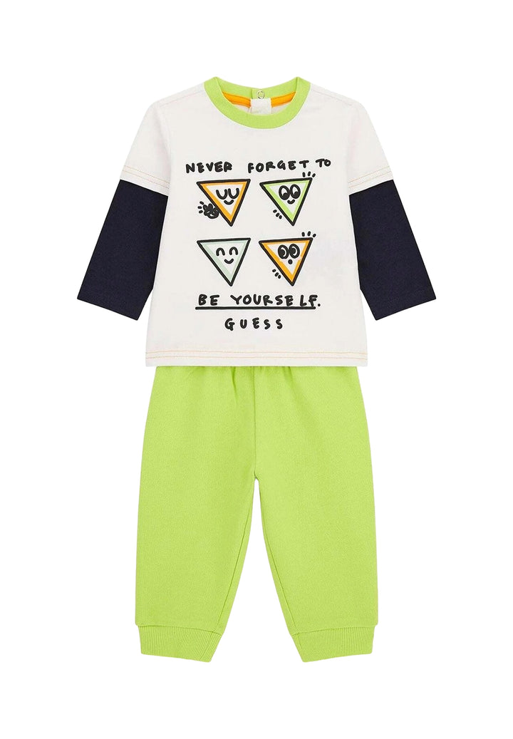 Ensemble sweat-shirt blanc et vert pour nouveau-né