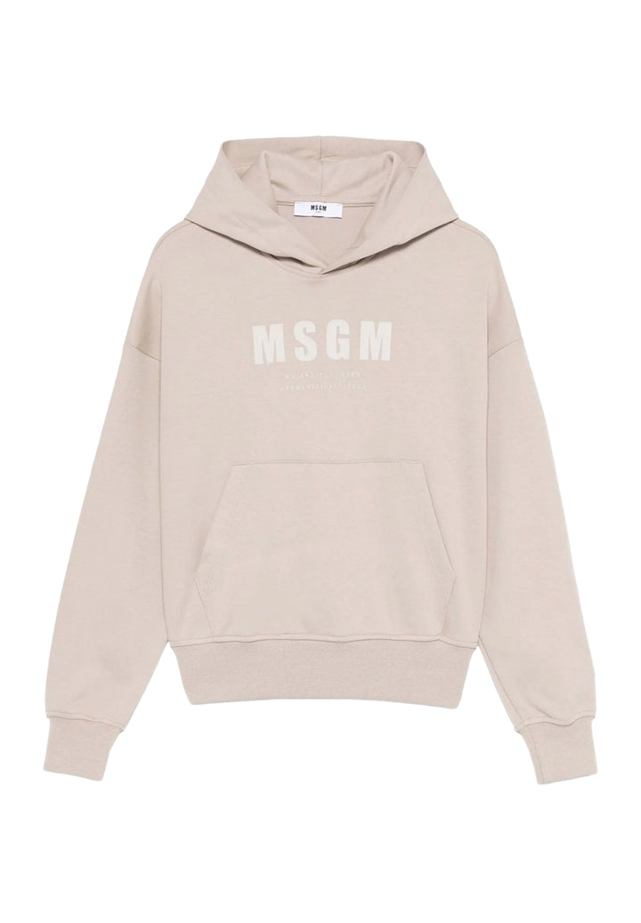 Beige hooded sweatshirt for kids