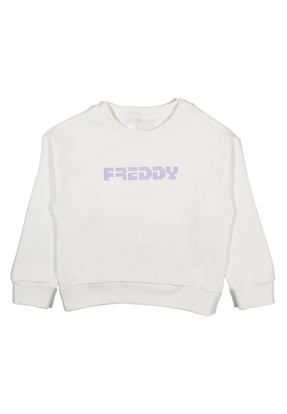 Weißes Sweatshirt mit Rundhalsausschnitt für Mädchen