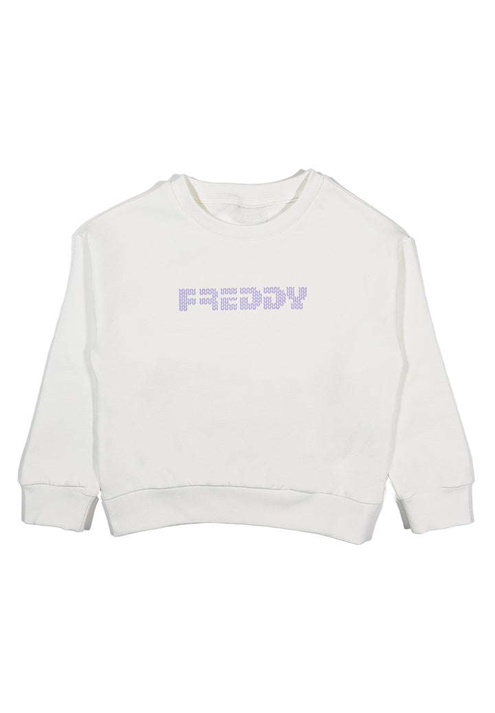Weißes Sweatshirt mit Rundhalsausschnitt für Mädchen