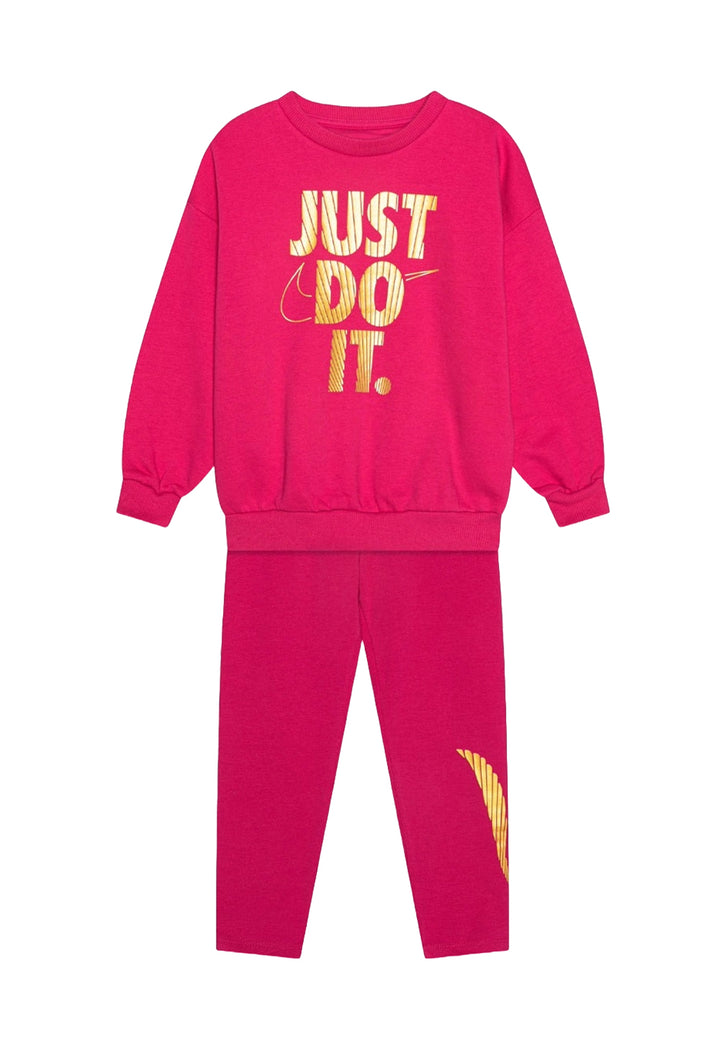 Conjunto de sudadera fucsia para niña