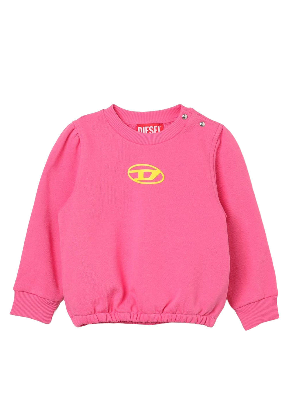 Sudadera de cuello redondo fucsia para niña