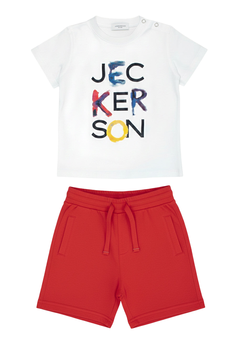 White and red outfit for a baby