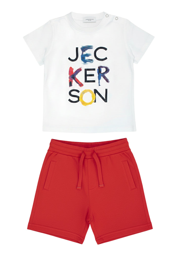 White and red outfit for a baby
