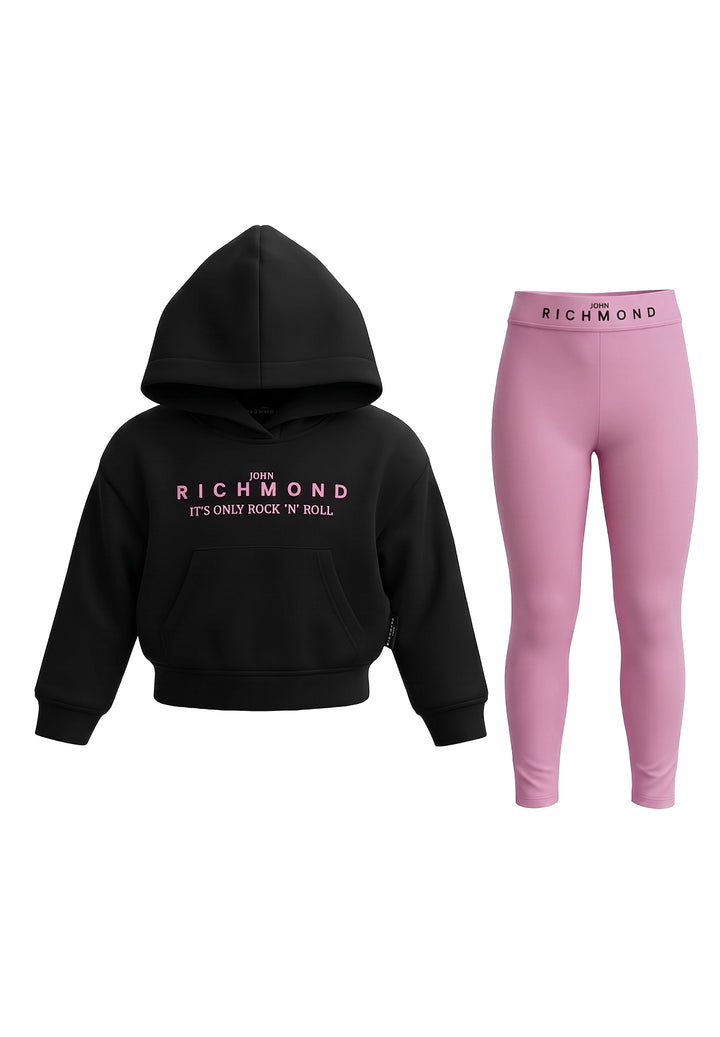 Schwarz-pinkes Sweat-Set für Mädchen