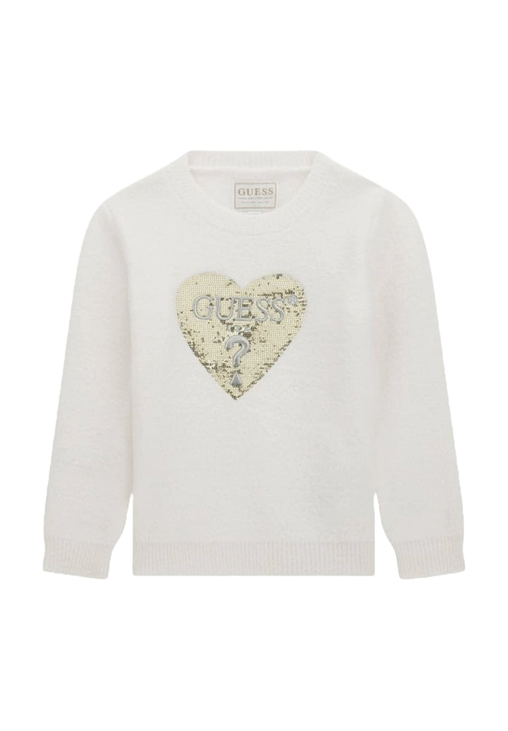 Weißer Pullover für kleines Mädchen