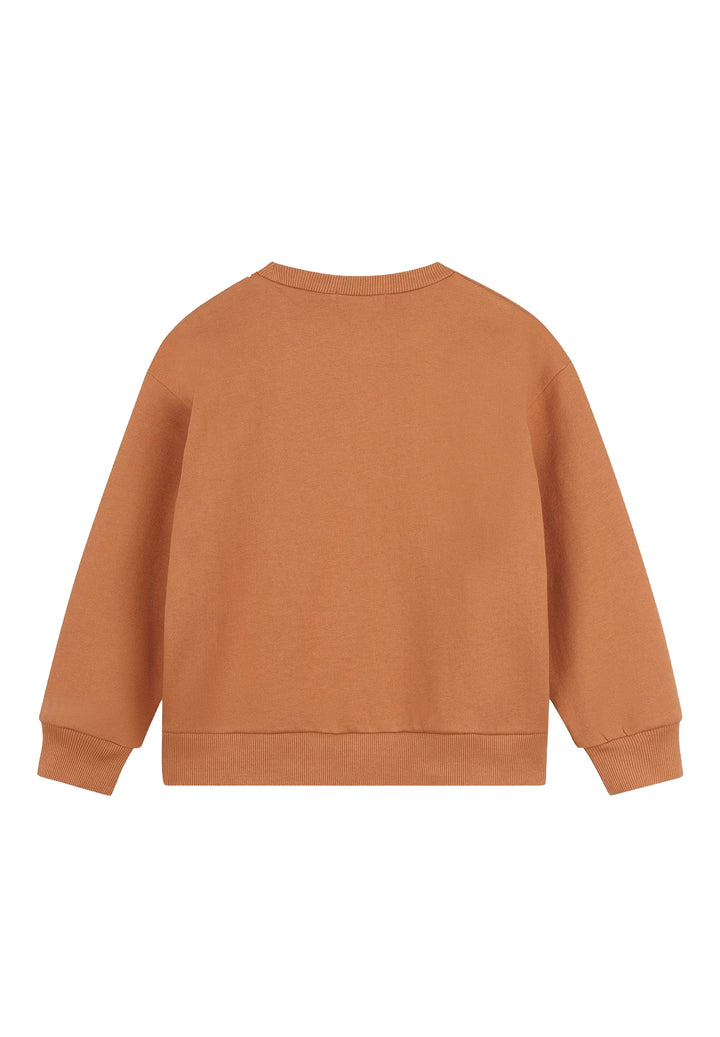 Sudadera de cuello redondo marrón para niño