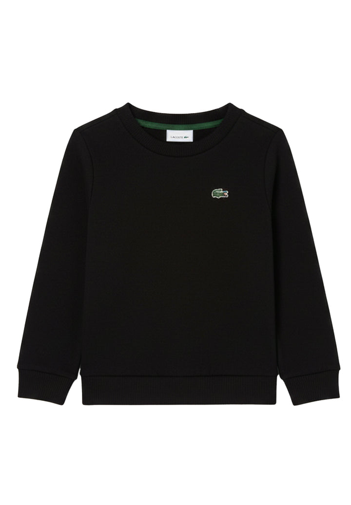 Sudadera negra de cuello redondo para niño