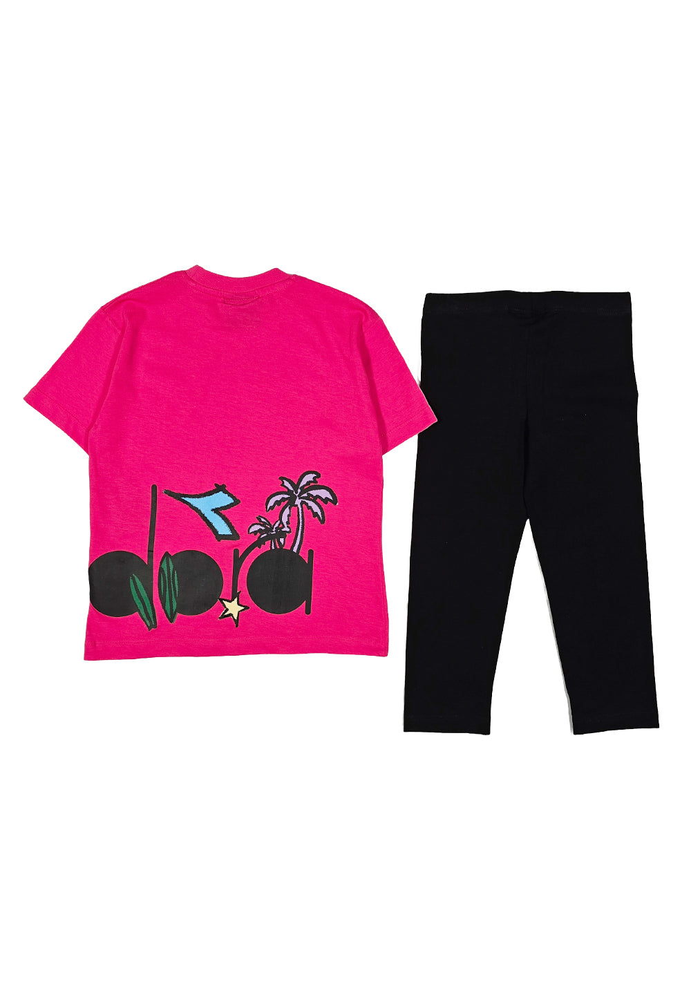 Conjunto fucsia y negro para niña