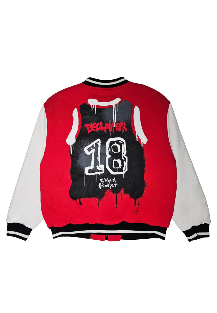 Chaqueta estilo universitario roja para niño