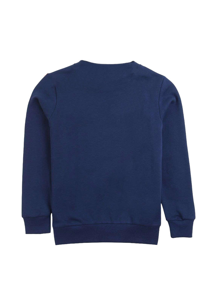 Sweat-shirt bleu à col rond pour enfant