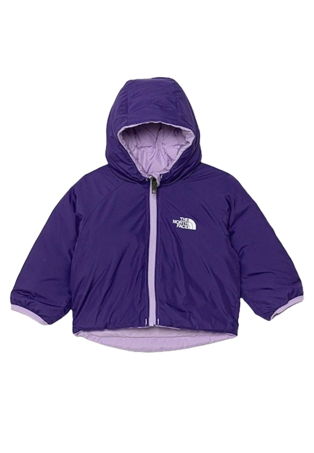Reversible lilac jacket for baby girl