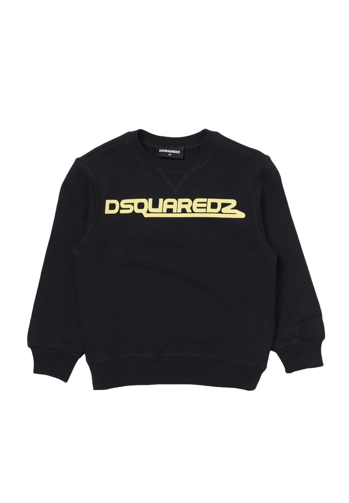 Sudadera negra de cuello redondo para niño
