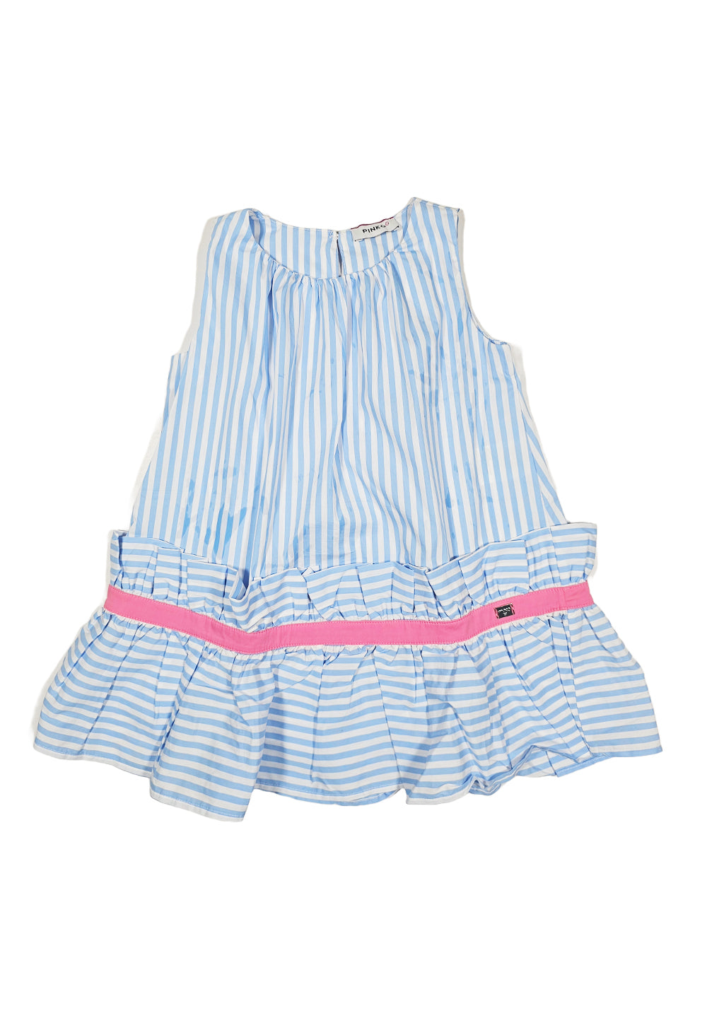 Robe blanche et bleu clair pour fille