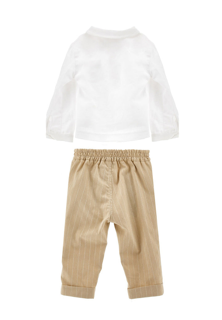 Ensemble blanc et beige pour nouveau-né fille