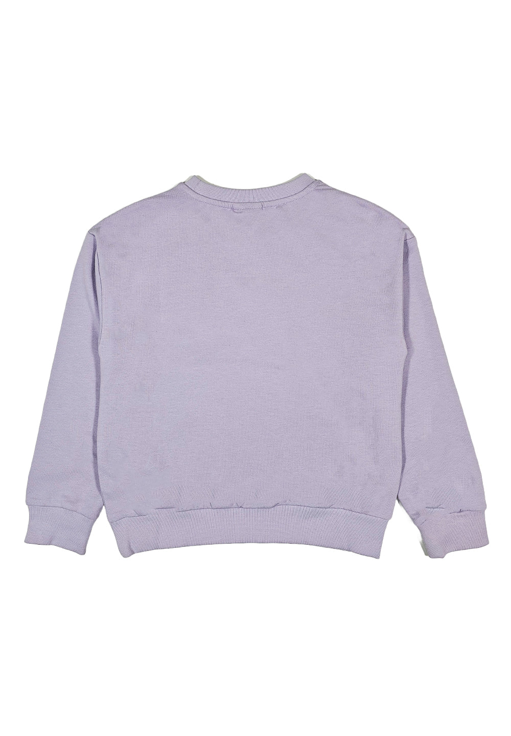 Sudadera de cuello redondo lila para niña