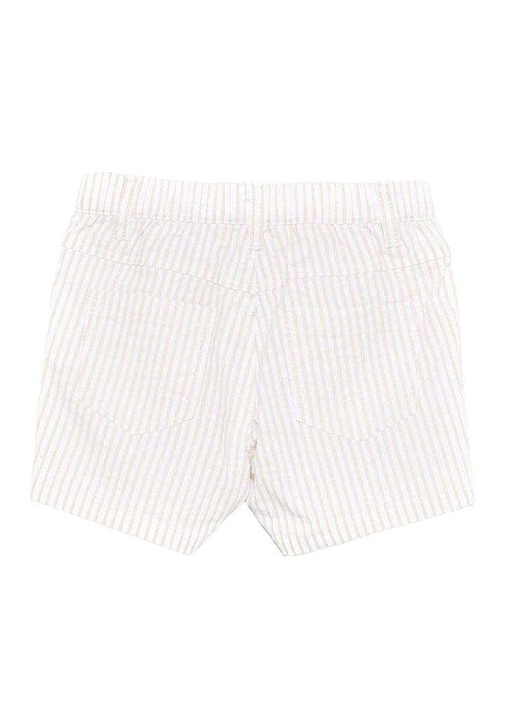 White and beige shorts for baby girl
