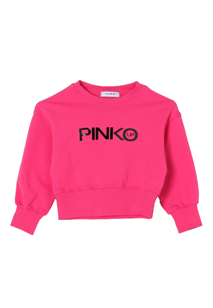 Fuchsia crewneck sweatshirt for baby girl