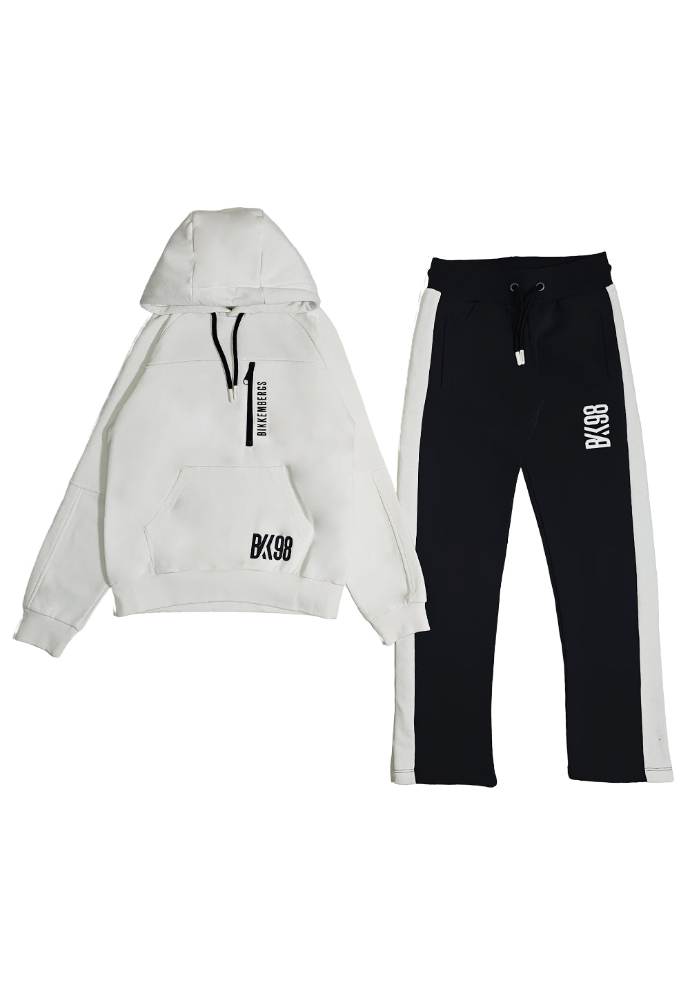 Conjunto de sudadera blanco y azul para niño