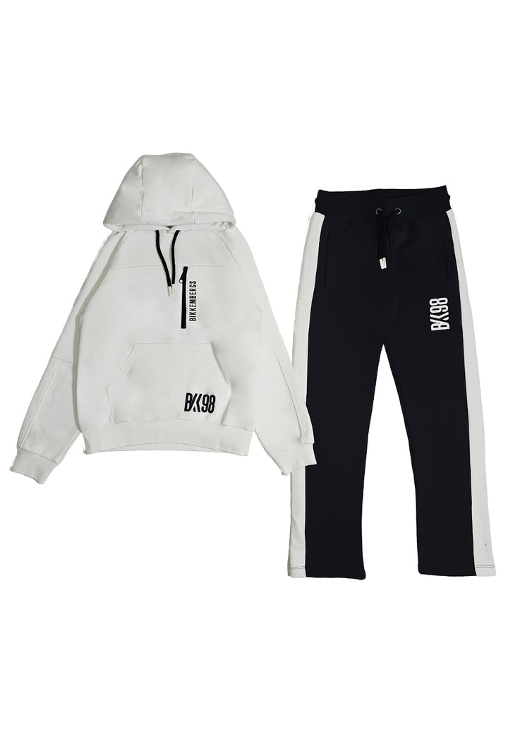 Conjunto de sudadera blanco y azul para niño