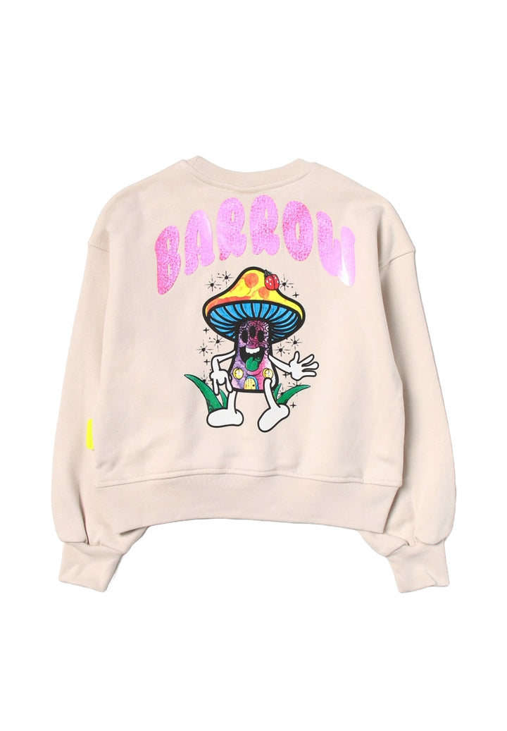 Sweat-shirt ras du cou beige pour fille