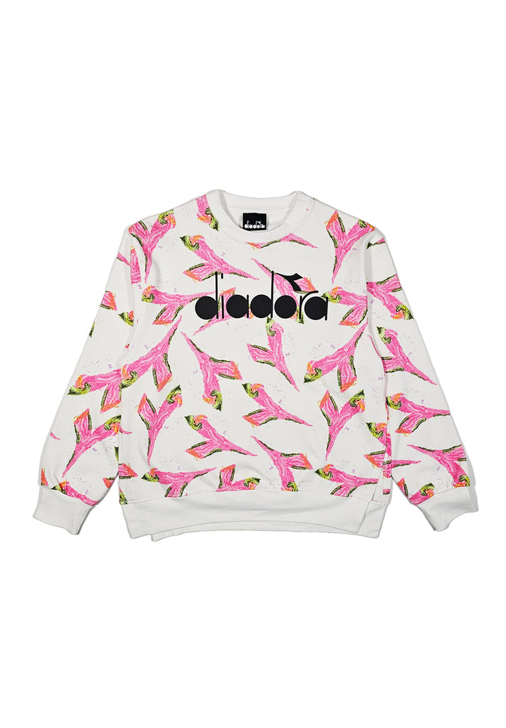 White crew neck sweatshirt for girls