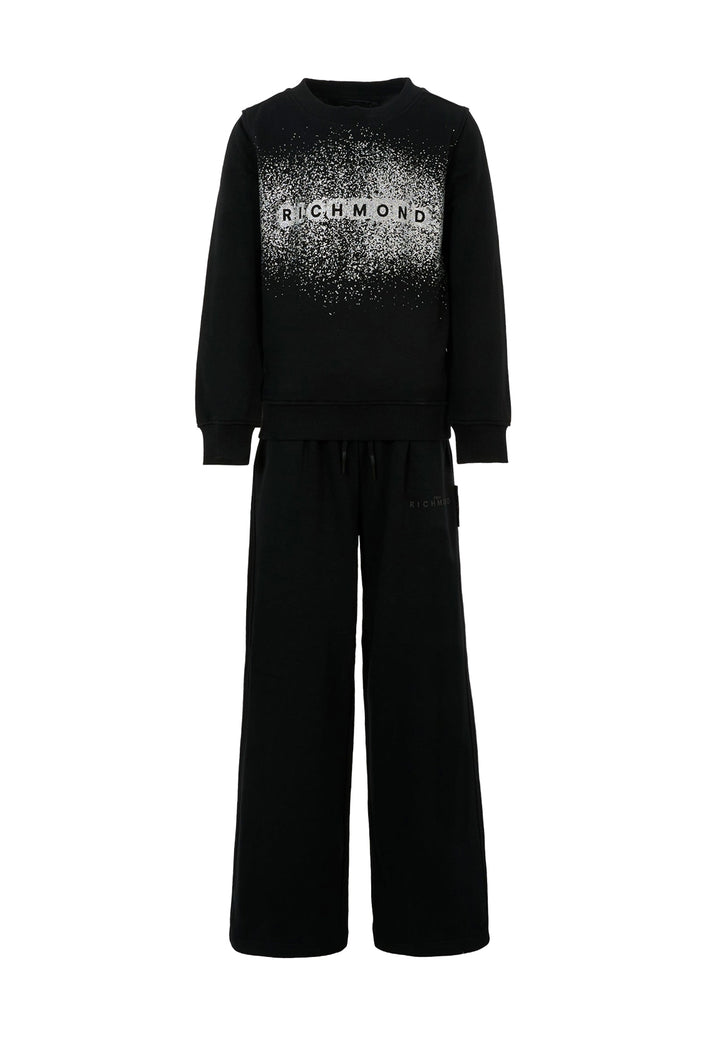 Girl's black sweatshirt set