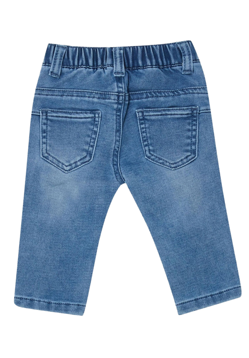 Jeans azules de mezclilla para recién nacida